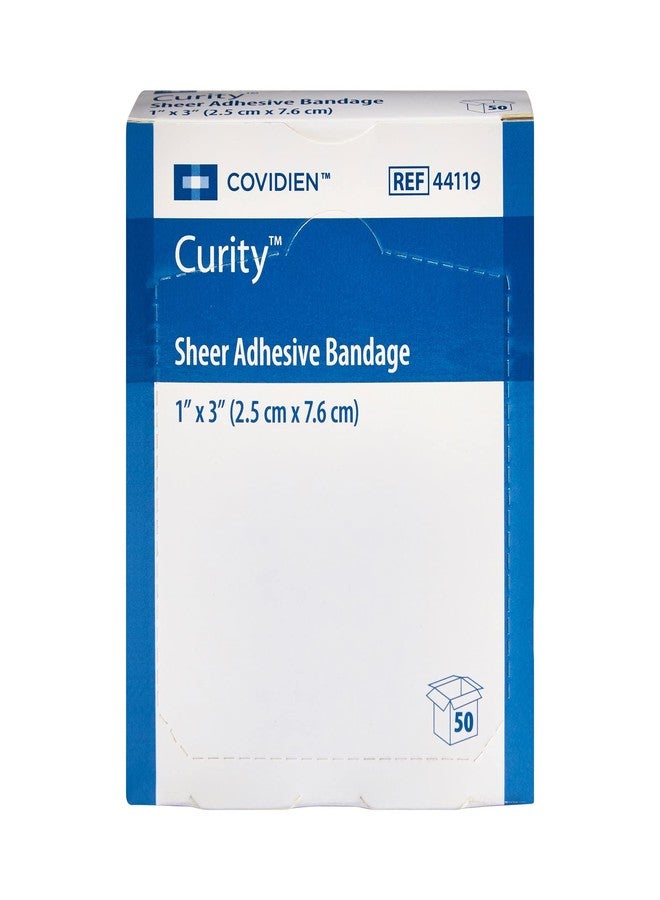 Curity Sheer Plastic Adhesive Bandage Sterile 1 x 3 50 per Box - Image 2